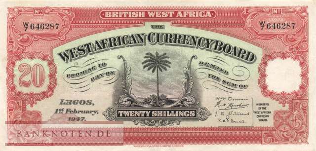 British West Africa - 20  Shillings (#008b_AU)