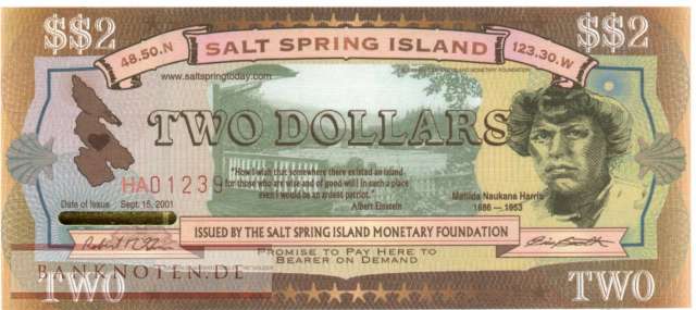 Salt Spring Island - 2  Dollars (#902b_UNC)