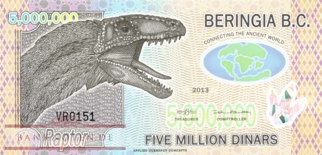 Beringia B.C. - 5 Millionen Dinars - Privatausgabe (#916_UNC)