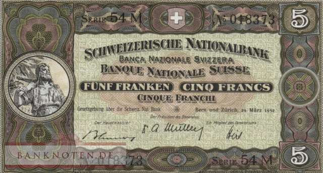 Schweiz - 5  Franken (#011p-U31_UNC)