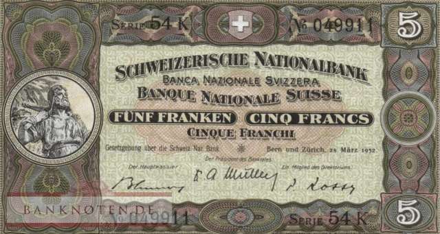 Schweiz - 5  Franken (#011p-U32_UNC)