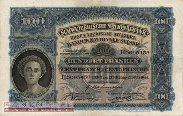 Schweiz - 100  Franken (#035r-U29_F)