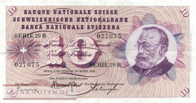 Switzerland - 10  Franken (#045h-U39_VF)