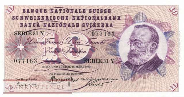 Switzerland - 10  Franken (#045h-U40_UNC)