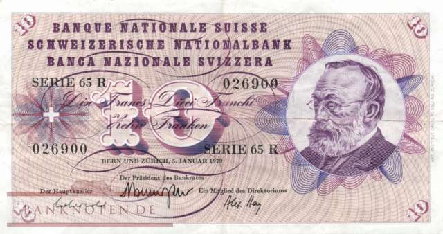 Switzerland - 10  Franken (#045p-U43_VF)