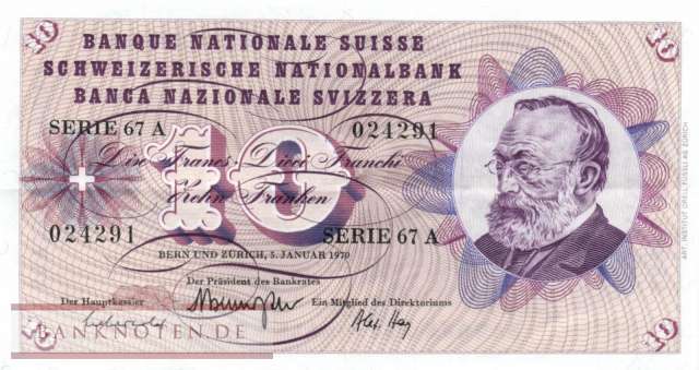 Switzerland - 10  Franken (#045p-U43_XF)