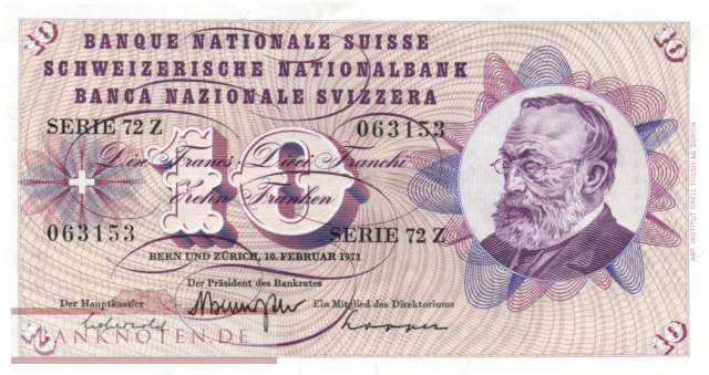 Switzerland - 10  Franken (#045q-U42_XF)