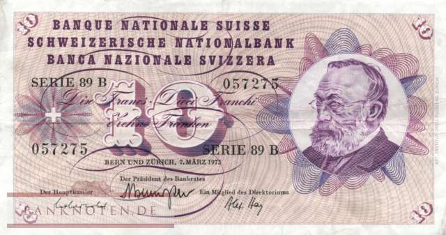 Switzerland - 10  Franken (#045s-U43_VF)