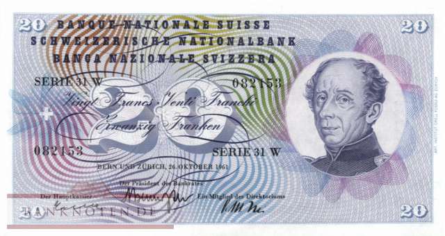 Switzerland - 20  Franken (#046i-U41_UNC)