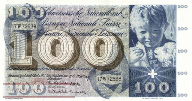 Schweiz - 100  Franken (#049b-U38_XF)
