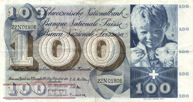 Switzerland - 100  Franken (#049c-U38_VF)