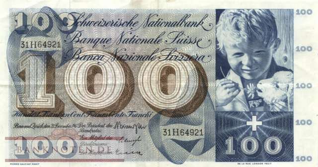 Switzerland - 100  Franken (#049d-U39_VF)