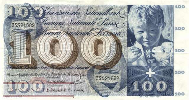 Switzerland - 100  Franken (#049e-U40_VF)