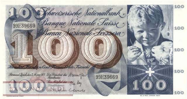 Switzerland - 100  Franken (#049o-U43_UNC)
