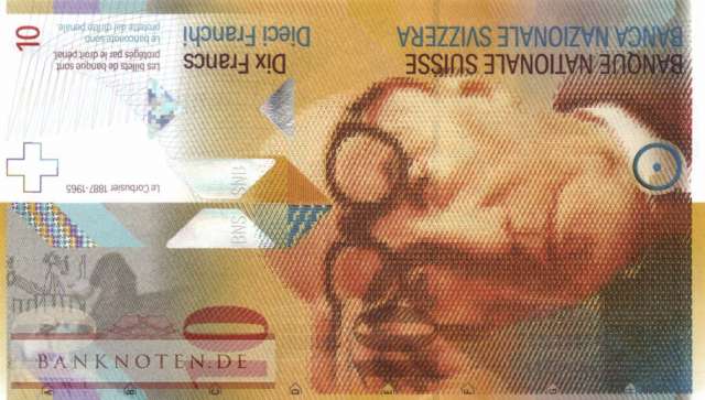 Banknoten De Switzerland 10 Franken 067 Unc Banknoten