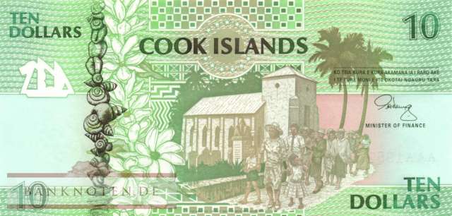 Cook Islands - 10  Dollars (#008a_UNC)