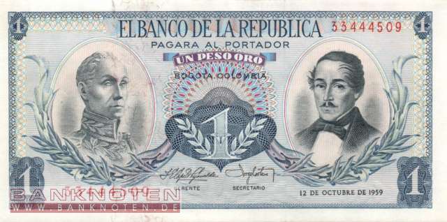 Kolumbien - 1  Peso Oro (#404a_AU)