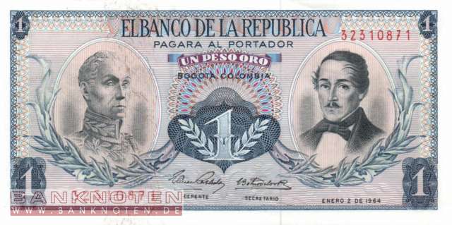 Kolumbien - 1 Peso Oro (#404b-6401_UNC)