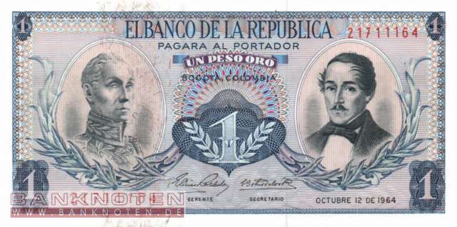 Kolumbien - 1  Peso Oro (#404b-6410_AU)