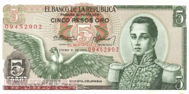 Colombia - 5  Pesos Oro (#406e-73_AU)