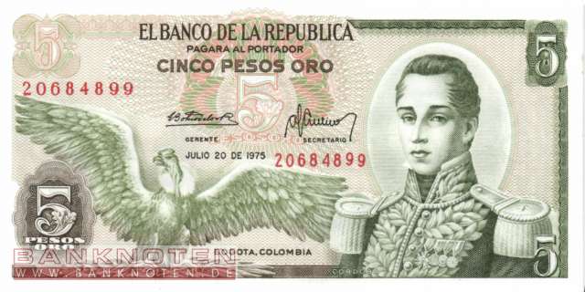 Colombia - 5  Pesos Oro (#406e-75_UNC)