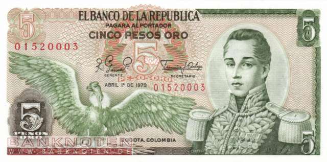 Kolumbien - 5  Pesos Oro (#406f-79_UNC)