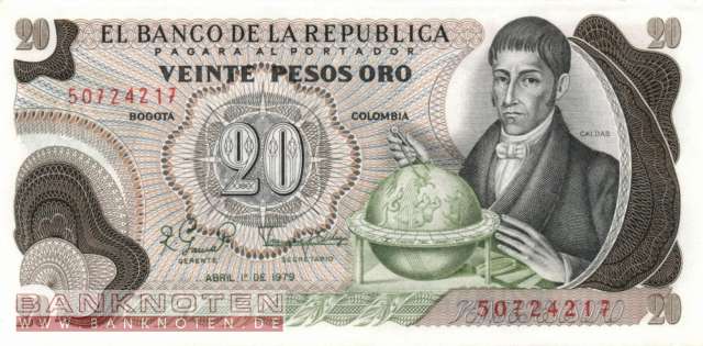 Kolumbien - 20  Pesos Oro (#409d-79_AU)