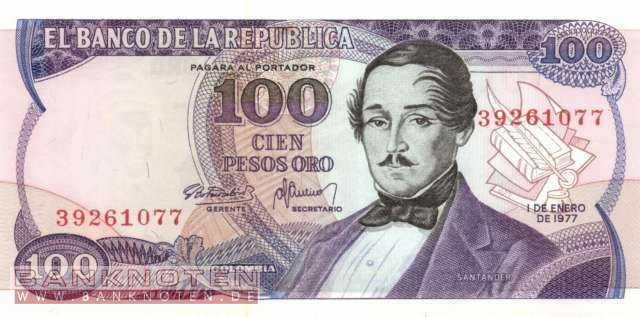 Kolumbien - 100  Pesos Oro (#418a_UNC)