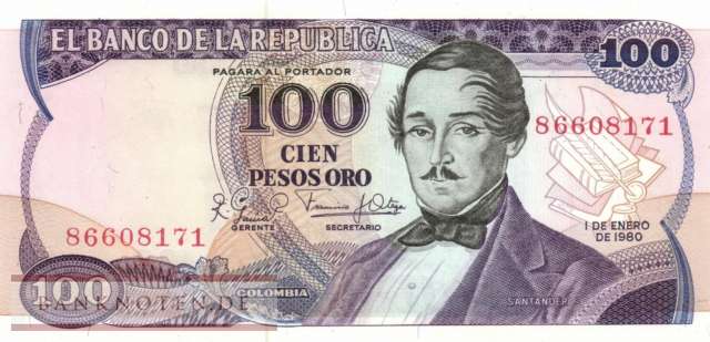 Kolumbien - 100  Pesos Oro (#418b_UNC)