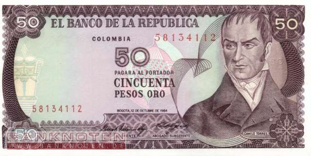 Colombia - 50  Pesos Oro (#425a-84_UNC)