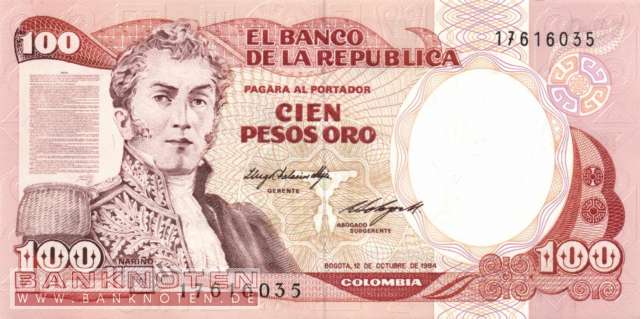 Kolumbien - 100 Pesos Oro (#426a-84_UNC)