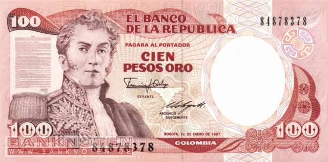 Kolumbien - 100  Pesos Oro (#426c-87_UNC)