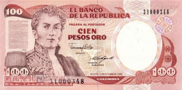 Kolumbien - 100  Pesos Oro (#426c-88_UNC)