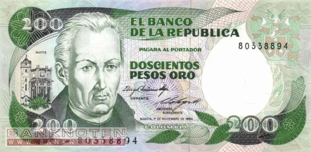 Colombia - 200  Pesos Oro (#429b-8411_UNC)