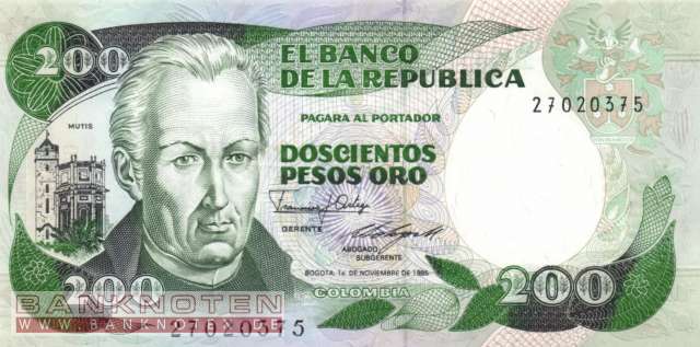 Kolumbien - 200  Pesos Oro (#429c_UNC)