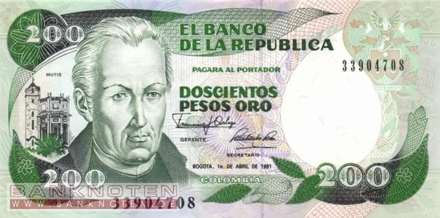 Colombia - 200  Pesos Oro (#429d-91_UNC)