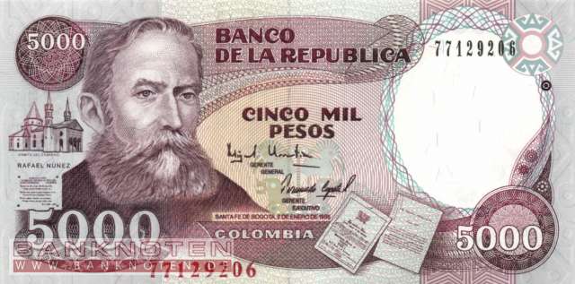 Kolumbien - 5.000  Pesos (#440-95_UNC)