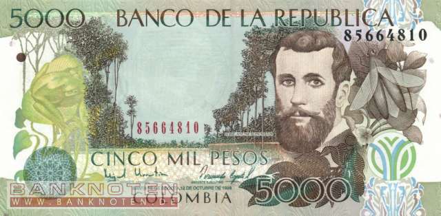 Kolumbien - 5.000  Pesos (#447d_UNC)