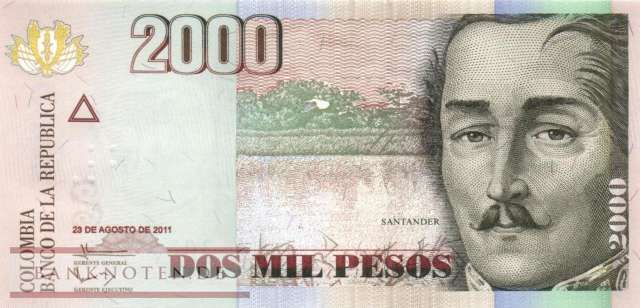 Kolumbien - 2.000  Pesos (#457r_UNC)