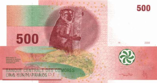 Comoros - 500  Francs (#015b_UNC)