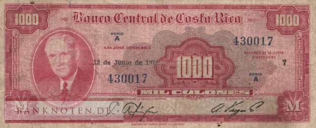Costa Rica - 1.000  Colones (#226c_VG)