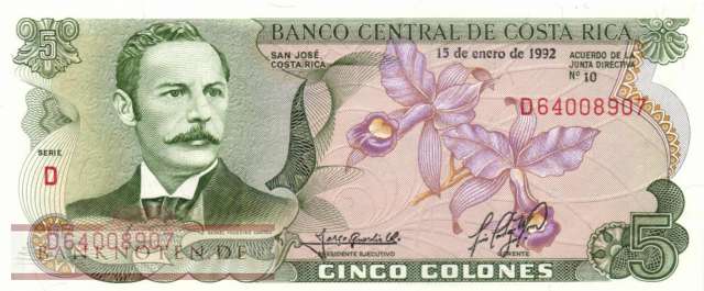 Costa Rica - 5  Colones (#236e-92_UNC)