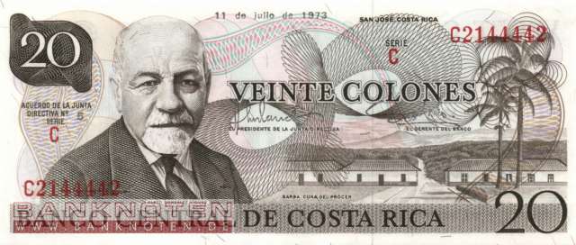 Costa Rica - 20  Colones (#238b-73_UNC)