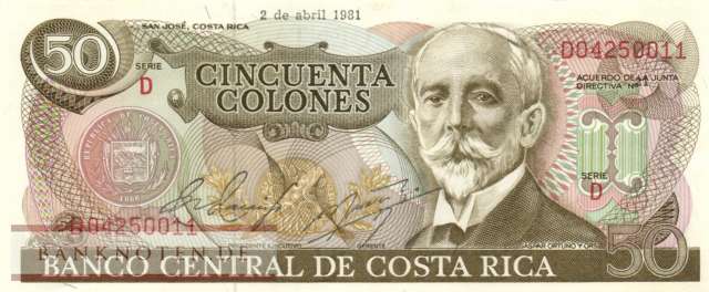 Costa Rica - 50  Colones (#251a-81_UNC)