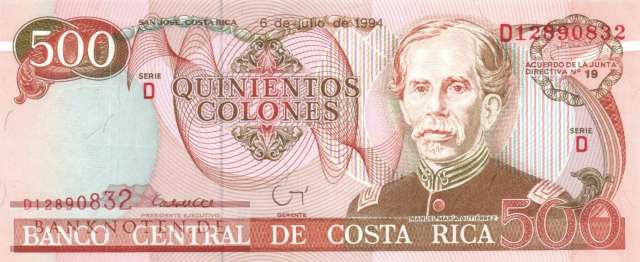 Costa Rica - 500  Colones (#262a_UNC)