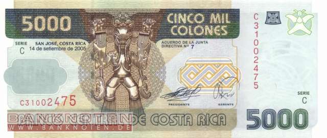 Costa Rica - 5.000  Colones (#268Ab_UNC)