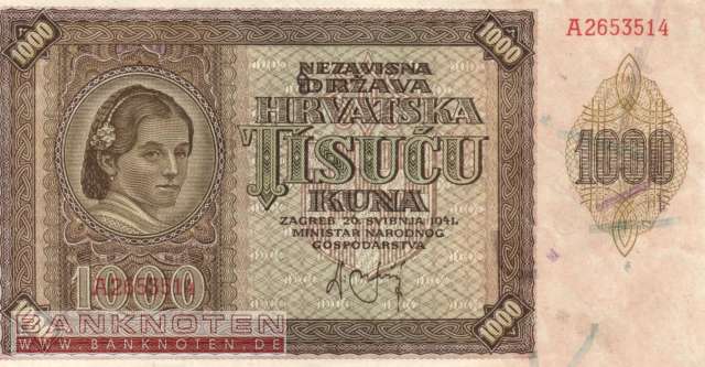 Kroatien - 1.000  Kuna (#004_AU)