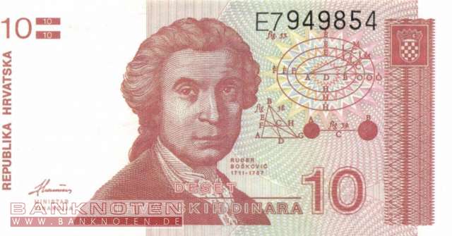 Croatia - 10 Dinara (#018a_UNC)