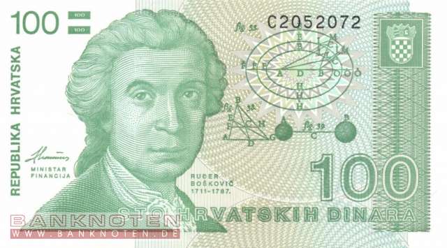 Croatia - 100 Dinara (#020a_UNC)
