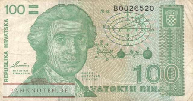 Kroatien - 100  Dinara (#020a_F)